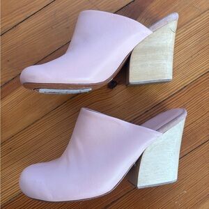 Rachel Comey Light Pink Mules with Wooden Heel